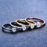 Luxury Female Small Heart Ring 100% Real 925 Sterling Silver Zircon Stone Ring Boho Promise Love Engagement Rings For Women