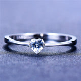 Luxury Female Small Heart Ring 100% Real 925 Sterling Silver Zircon Stone Ring Boho Promise Love Engagement Rings For Women