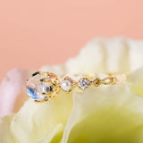 Crystal FemaleMysterious color  Small Moonstone Ring Cute Luxury 925 Silver Love Wedding Jewelry Promise elegant Rings For Women