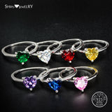 Shipei Created Moissanite Heart Ring for Women Fine Jewelry 100% 925 Sterling Silver Love Heart Ring Anniversary Valentines Gift