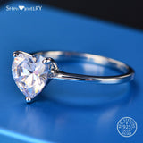 Shipei Created Moissanite Heart Ring for Women Fine Jewelry 100% 925 Sterling Silver Love Heart Ring Anniversary Valentines Gift