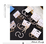 Women's Earrings Set Tassel Pearl Earrings For Women Bohemian Fashion Jewelry 2020 Geometric kolczyki Hoop Earings