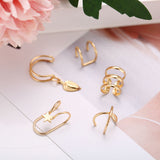 Yobest 5Pcs/Set 2019 fashion Ear Cuffs Gold Leaf Ear Cuff Clip Earrings for women Climbers No Piercing Fake Cartilage Earring