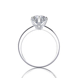 Jewepisode Classic 8MM lab Moissanite Diamond Wedding Engagement Rings for Women 100% Real 925 Sterling Silver Ring Fine Jewelry