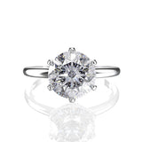 Jewepisode Classic 8MM lab Moissanite Diamond Wedding Engagement Rings for Women 100% Real 925 Sterling Silver Ring Fine Jewelry