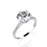 Jewepisode Classic 8MM lab Moissanite Diamond Wedding Engagement Rings for Women 100% Real 925 Sterling Silver Ring Fine Jewelry