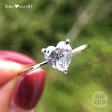 Shipei Created Moissanite Heart Ring for Women Fine Jewelry 100% 925 Sterling Silver Love Heart Ring Anniversary Valentines Gift