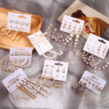 Women's Earrings Set Tassel Pearl Earrings For Women Bohemian Fashion Jewelry 2020 Geometric kolczyki Hoop Earings