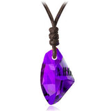 Fashion Man Women Artificial Crystal Fiamond Pendant Adjustable Rope Necklace Jewelry Colorful Mineral Healing Sample Reiki Gift
