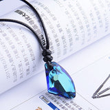 Fashion Man Women Artificial Crystal Fiamond Pendant Adjustable Rope Necklace Jewelry Colorful Mineral Healing Sample Reiki Gift